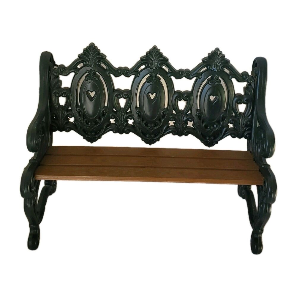 Homco Wall Hanging Shelf Decorative Victorian Doll Bench Burwood Green VTG 1988